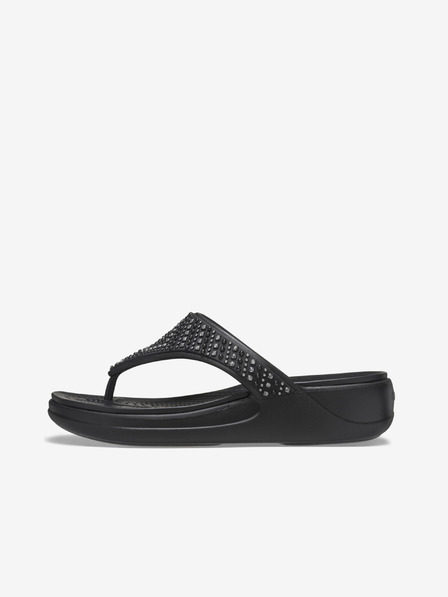 Crocs Monterey Shimmer Wedge Black Japanke